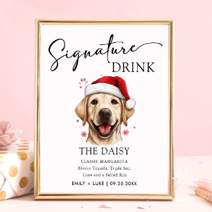 Labrador Hund Namnteckning Drink-tecken för Bröllo Poster