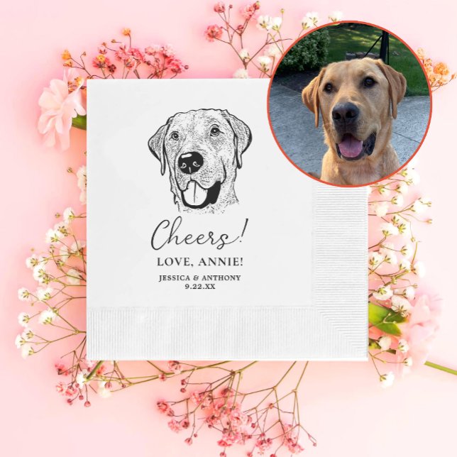 Labrador Hund Personlig Cheers Napkins Pappersservett (Skapare uppladdad)