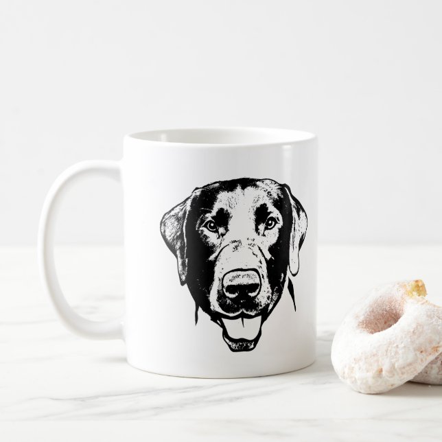 Labrador Hund Personlig Teckning Kaffemugg (Med munk)