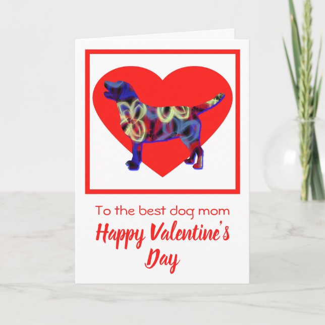 Labrador Hund Red Valentine Day Greeting Card Tack Kort (Framsida)