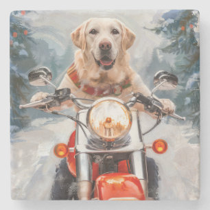 Labrador Hund Riding Motorcle jul Stenunderlägg