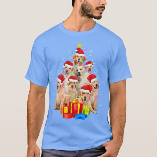 Labrador Hund Santa Hat Julgran Ljus Julafton T Shirt