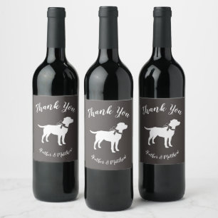 Labrador Hund Theme Baby Shower Gender Neutral Vinflaska Etikett