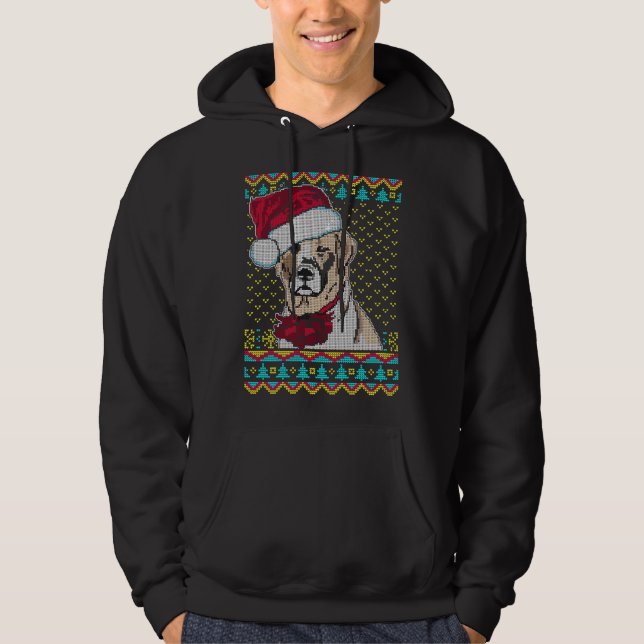 Labrador Hund Ugly jul Sweater Hoodie (Framsida)