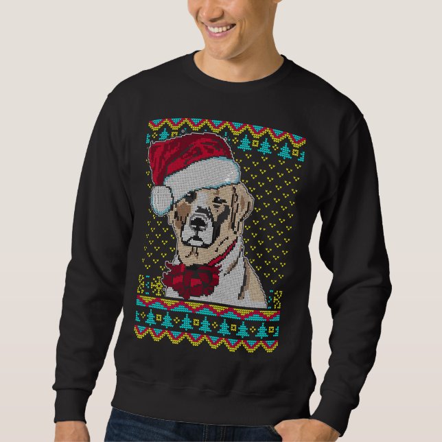 Labrador Hund Ugly jul Sweater Lång Ärmad Tröja (Framsida)