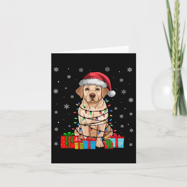 Labrador Hund Ugly Julafton Ljus Santa Labrador Hu Kort (Framsida)