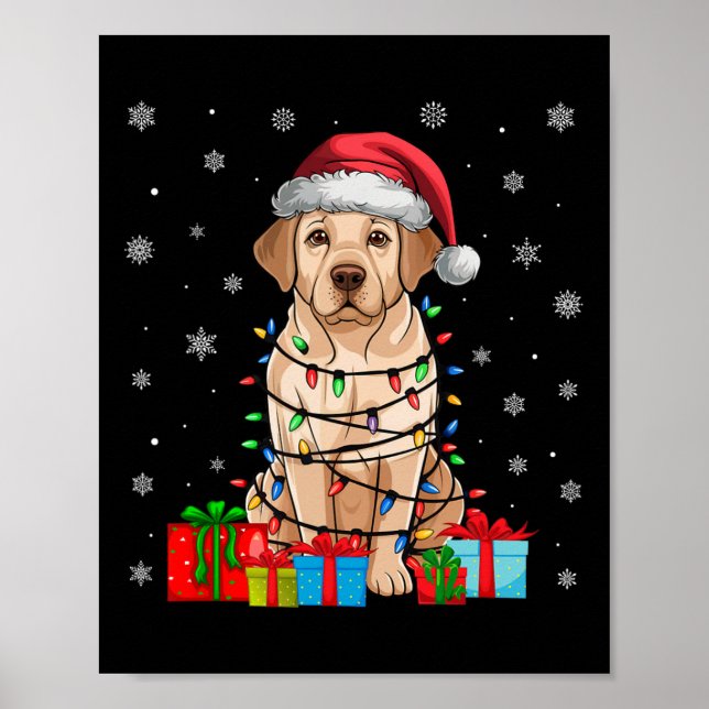 Labrador Hund Ugly Julafton Ljus Santa Labrador Hu Poster (Framsidan)