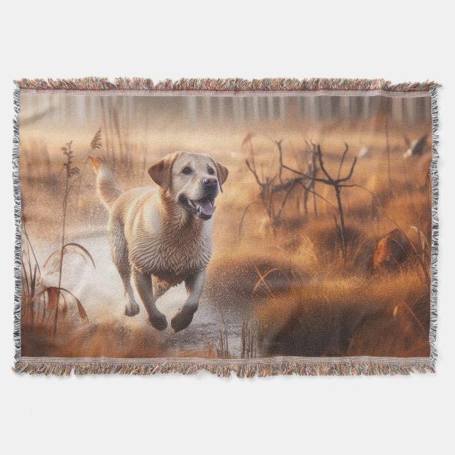 Labrador/hund under hösten anka-jakt filt (Framsidan)