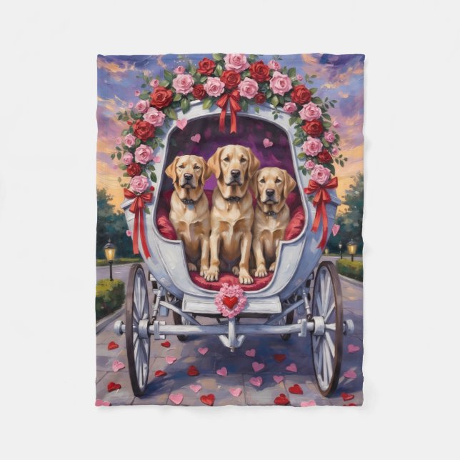Labrador Hund Valentine Dag  Fleecefilt (Framsidan)