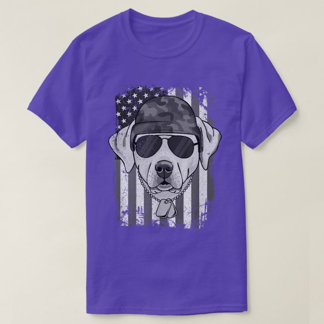 Labrador Hund Veteran 4 juli T Shirt (Design framsida)