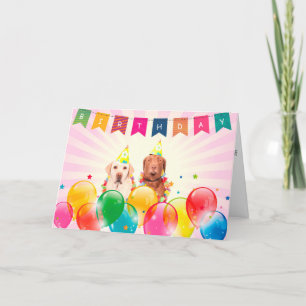 Labrador Hundar Grattis på födelsedagen-hälsningsk Kort