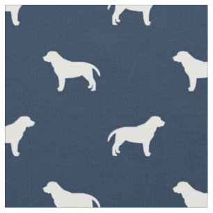 Labrador hundar navy blue silhouette tyg