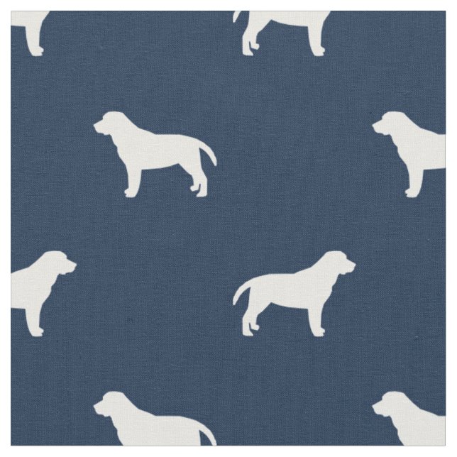 Labrador hundar navy blue silhouette tyg (Närbild)