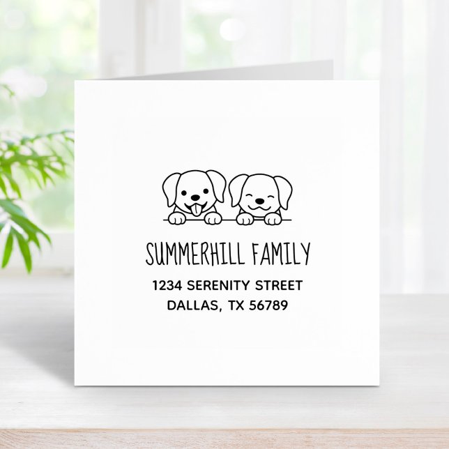Labrador Hundar Peeking Family Adress 2 Stämpel (Skapare uppladdad)