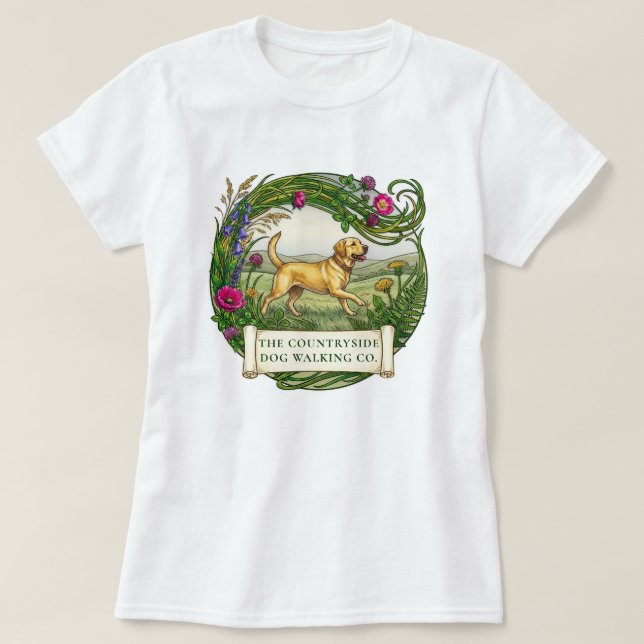 Labrador hundpromenadsträningskläder t shirt (Design framsida)