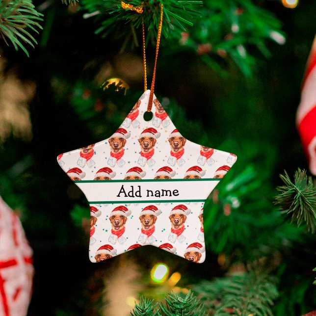 Labrador Hundras Jul Julgransprydnad Keramik (Skapare uppladdad)