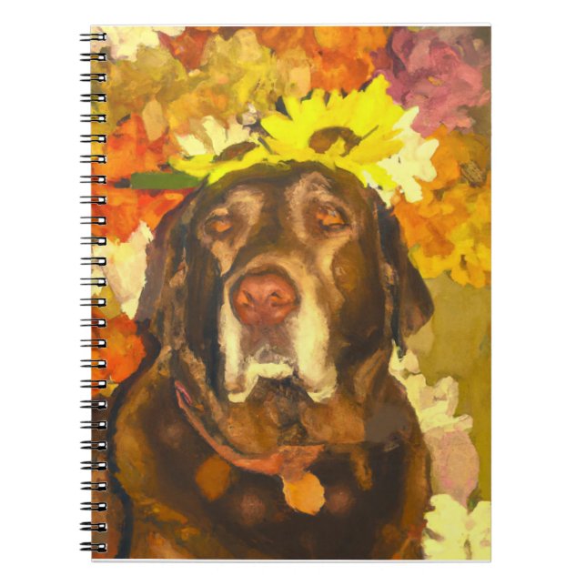 Labrador i blommor anteckningsbok (Framsidan)
