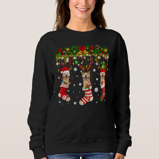 Labrador i Sock Julafton Reindeer Santa T Shirt (Framsida)