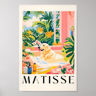 Labrador in Bathtub, Matisse Stil Hund Art Print, Poster