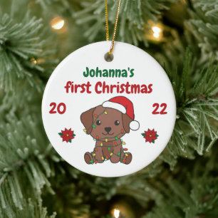 Labrador jul Babys första jul Julgransprydnad Keramik