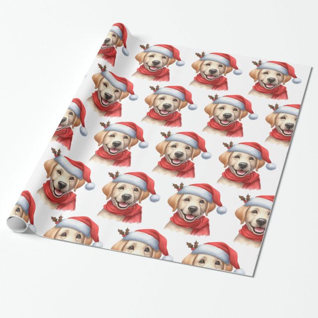 Labrador jul Hundar Gift Papper Presentpapper (Utrullad)