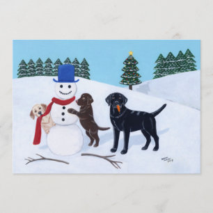 Labrador jul med snögubben inbjudningar
