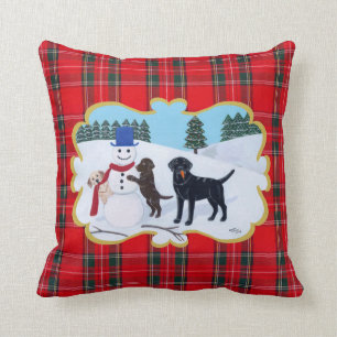 Labrador jul med snögubben kudde