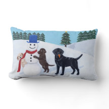 Labrador jul med snöman