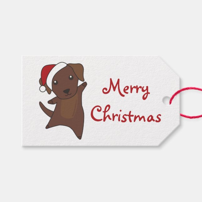 Labrador jul Snö Winter Animals Hundar Trucke Presentetikett (Framsidan (Horisontell))