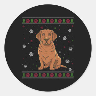 Labrador jul Sweater Julafton Pet Animal Hund Lov Runt Klistermärke