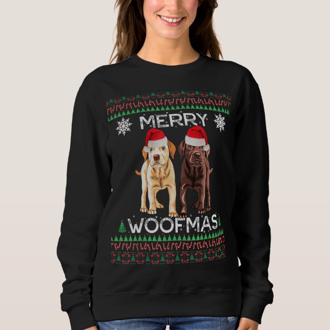 Labrador jul Ugly Gul lab Chocolate Labra T Shirt (Framsida)