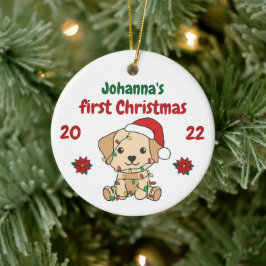 Labrador julafton Babys första jul Julgransprydnad Keramik