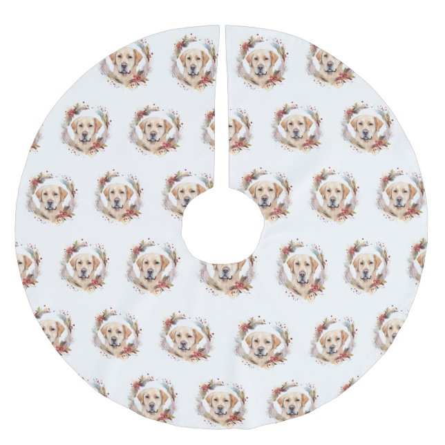 Labrador, julafton, Festive Valp Julgransmatta Borstad Polyester (Framsidan)