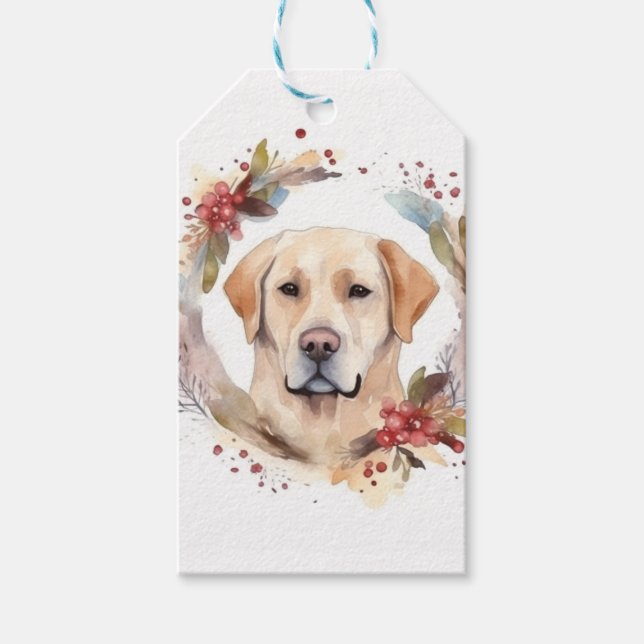 Labrador, julafton, Festive Valp Presentetikett (Framsidan)