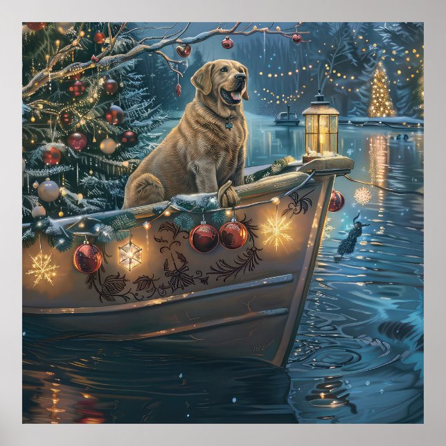 Labrador julfestliga resa poster (Framsidan)