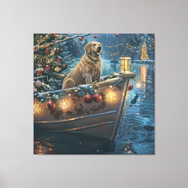 Labrador Julfirande resa Canvastryck (Framsida)