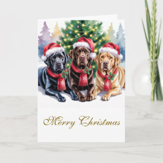 Labrador julhälsningskort kort