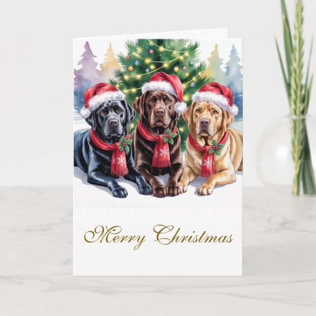 Labrador julhälsningskort kort (Framsida)