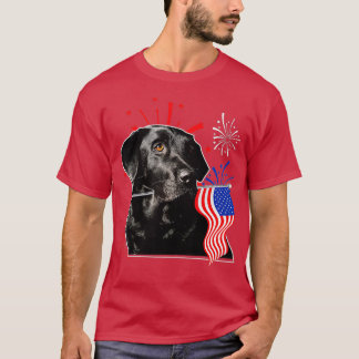 Labrador juli 4:e Svart lab patriotiska amerikansk T Shirt