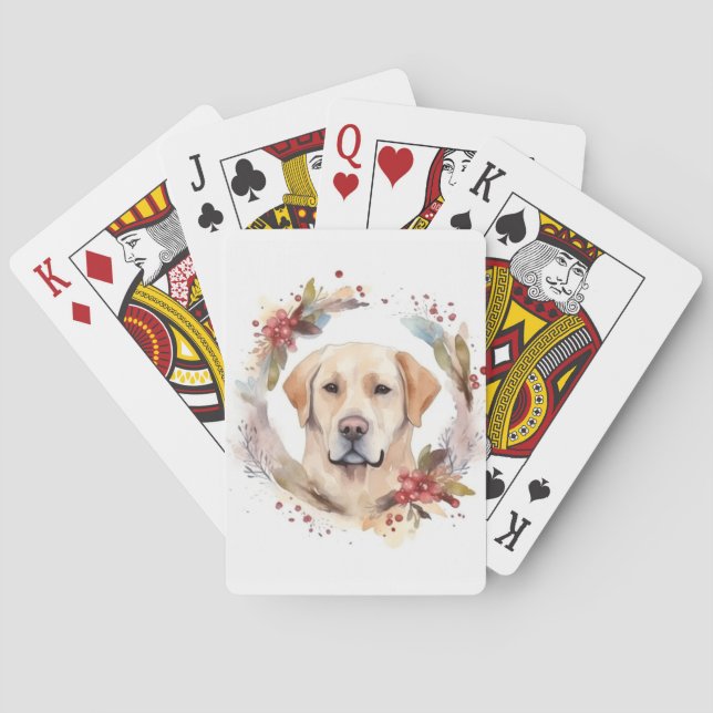 Labrador Julkrans Festlig Valp Casinokort (Baksidan)