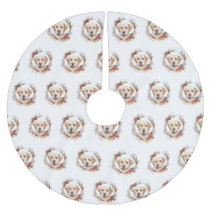 Labrador Julkrans Festlig Valp Julgransmatta Borstad Polyester