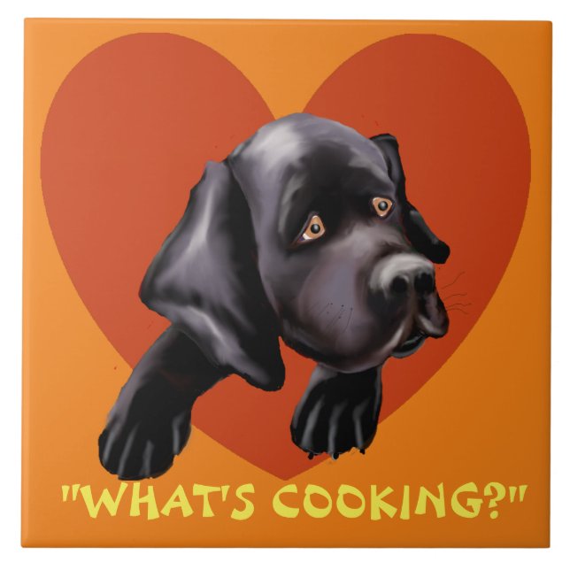 Labrador Kärlek Ceramic Kitchen Tile Kakelplatta (Framsidan)