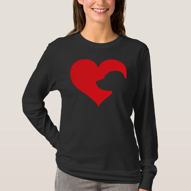 Labrador Kärlek för lab Retriever Heart Long T Shirt (Framsida)