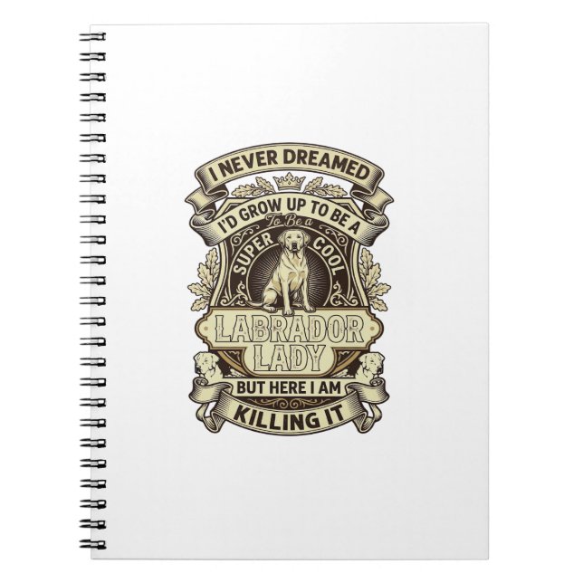 Labrador Lady Dog Crown Shield_1 Anteckningsbok (Framsidan)
