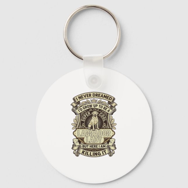 Labrador Lady Dog Crown Shield_1 Nyckelring (Framsida)