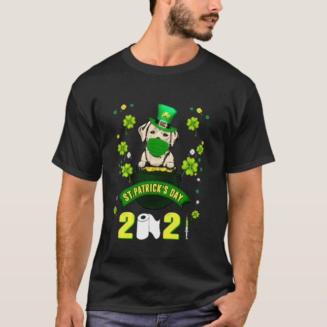 Labrador Leprechaun Hund Ansikte Mask St patricks  T Shirt (Framsida)