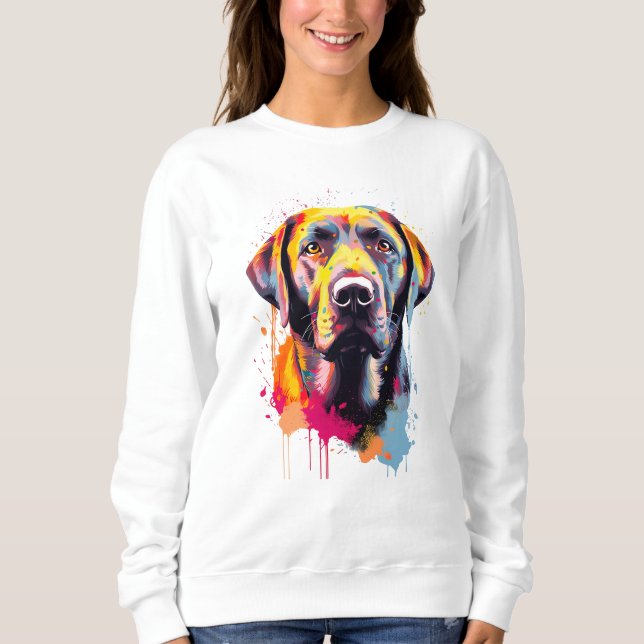 Labrador Livlig och färgrik T Shirt (Framsida)