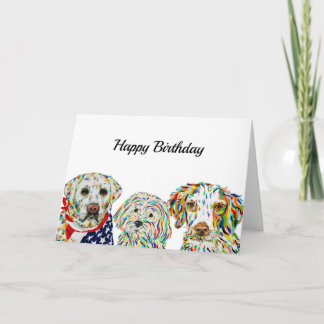Labrador Maltipoo Brittany Spain Birthday Card Kort