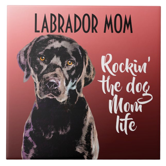 Labrador Mamma Ceramic Tile Kakelplatta (Framsidan)