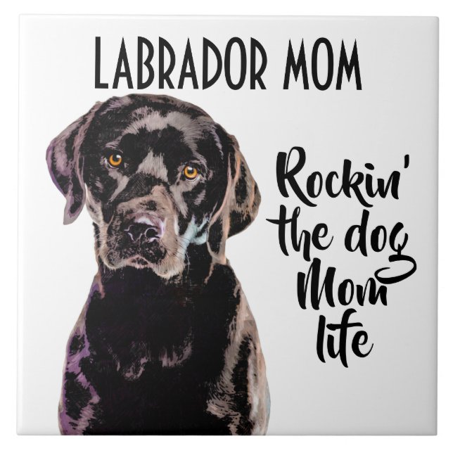 Labrador Mamma Ceramic Tile Kakelplatta (Framsidan)